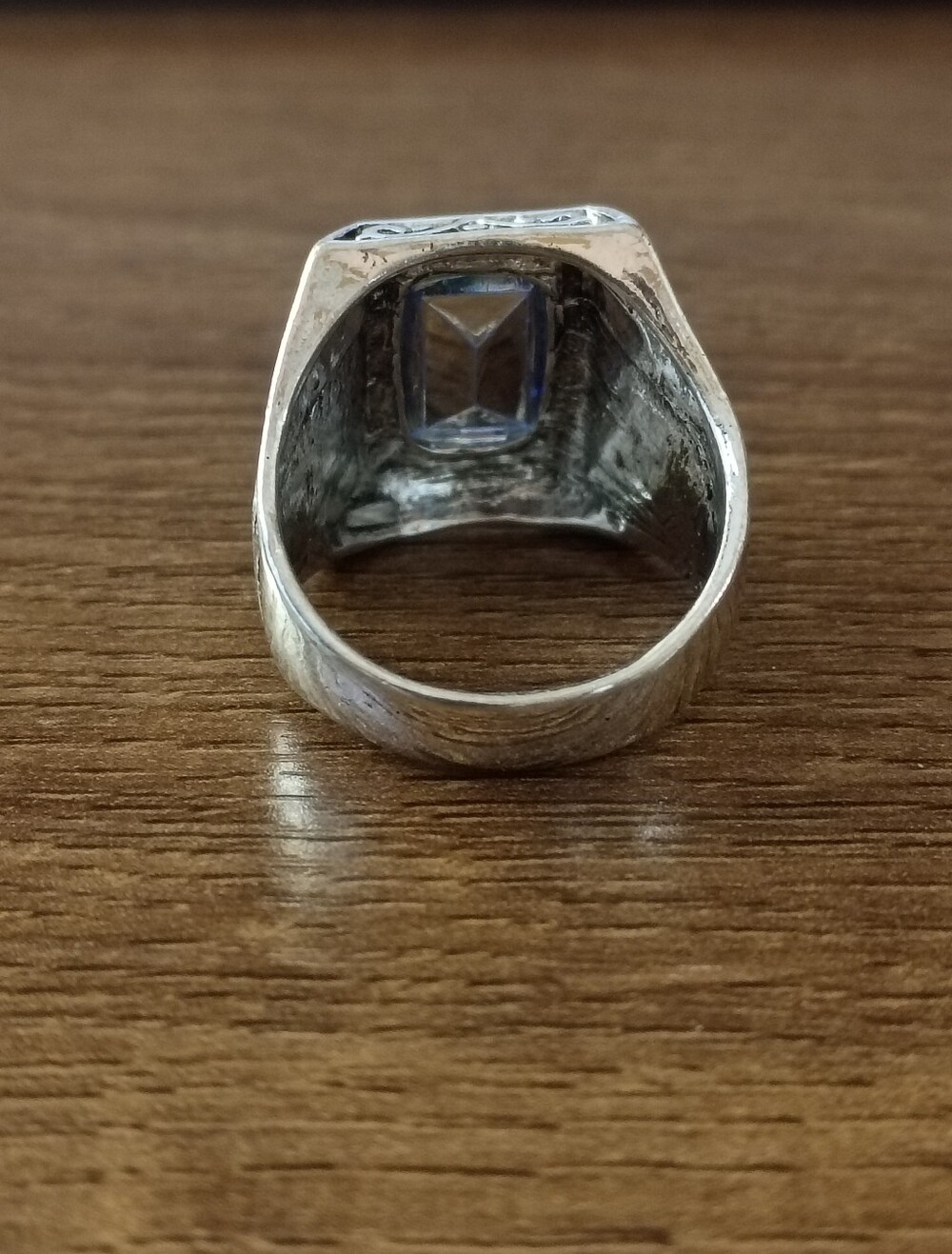 blue square stone ring - Picture 5 of 5